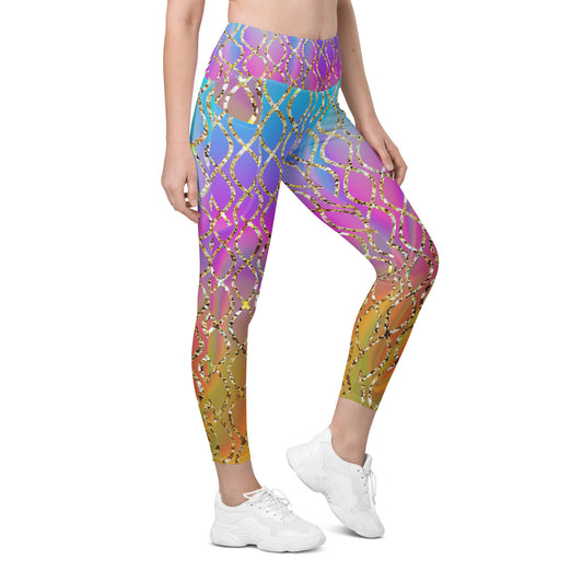 Metallic Scales Leggings with pockets