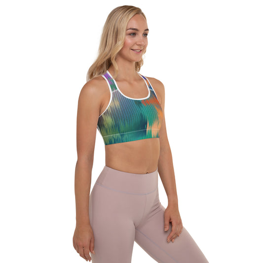 Abstract Sketch Padded Sports Bra